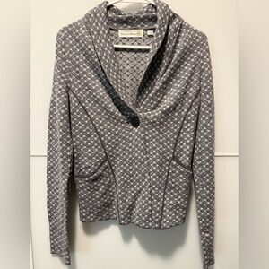 Anthropologie Charcoal Geometric Soft Blazer Cardigan